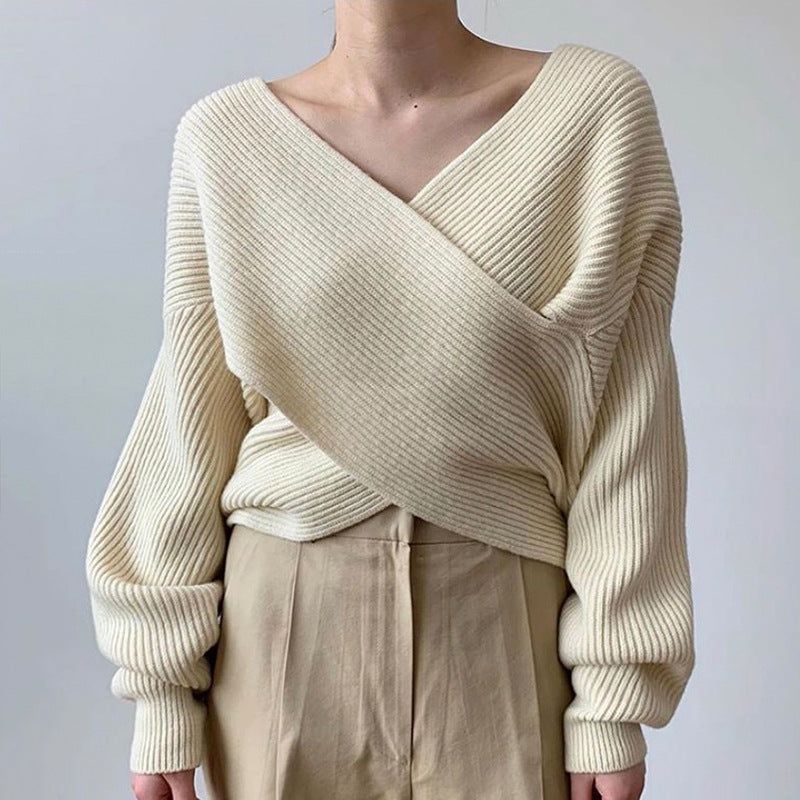 Lenoir™ | Pull en tricot croisé chic