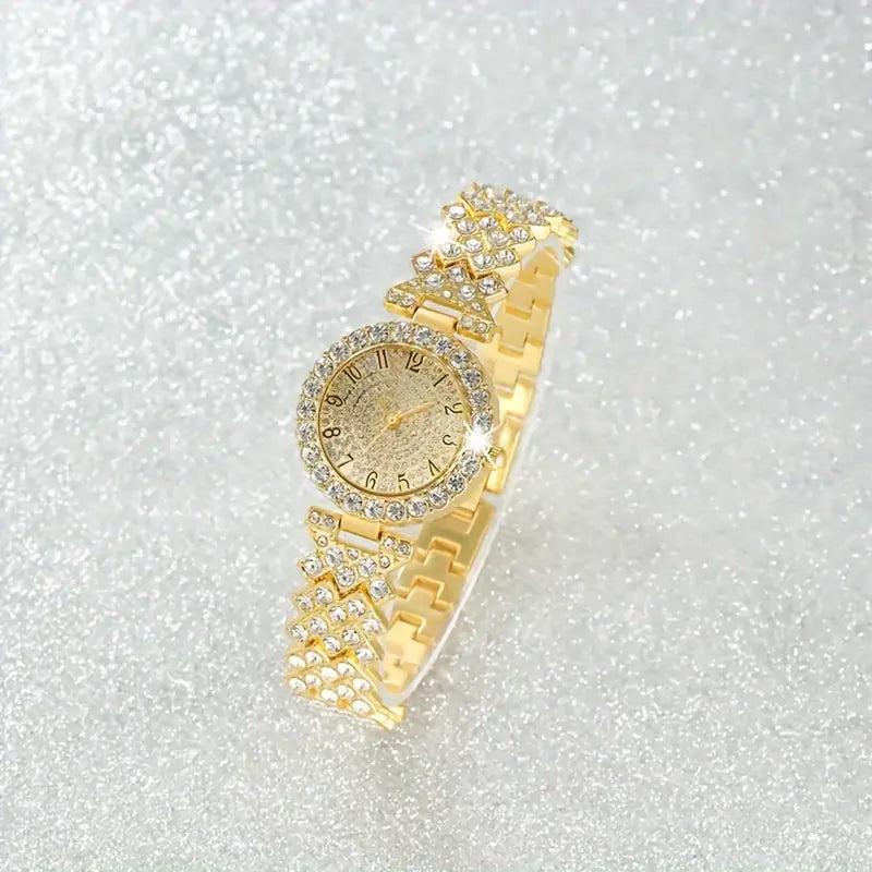 Luxe Radiance™ – Coffret Montre & Bracelets Dorés 18K