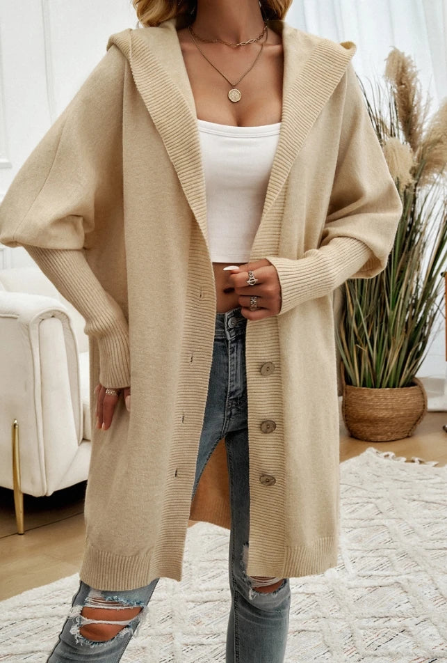 Noémie™ – Manteau-cardigan en maille douce à capuche