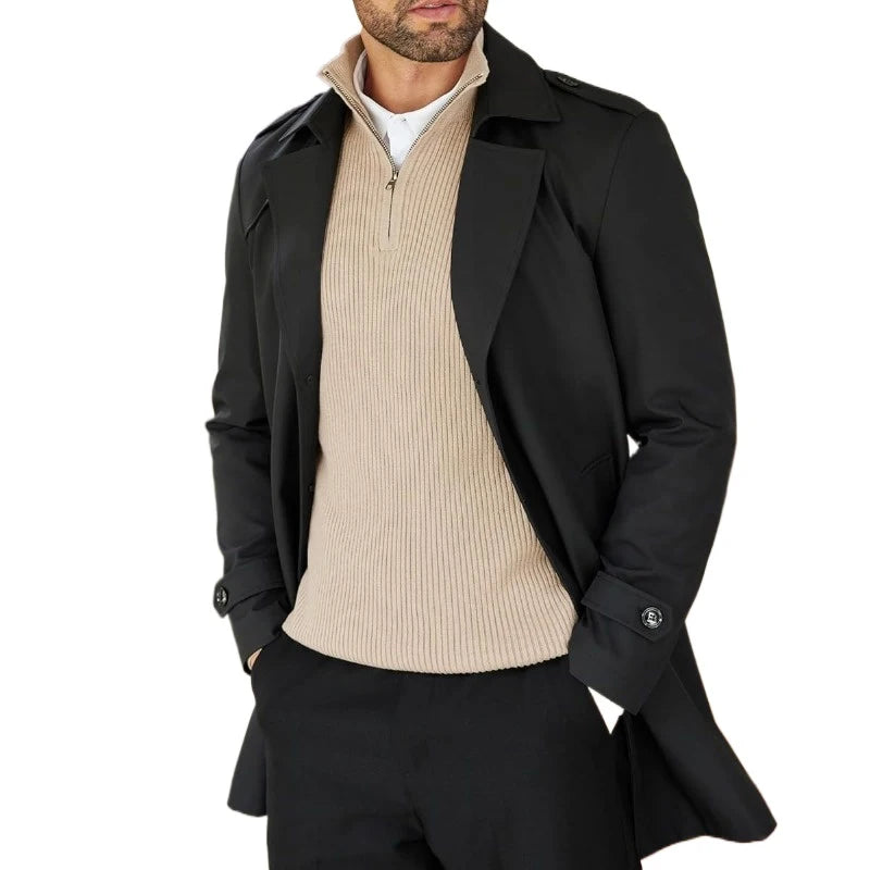 Adrien™ – Pull zippé côtelé en maille fine