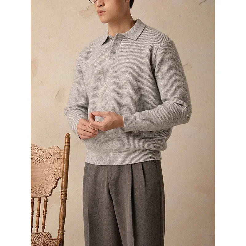 Julien™ – Pull texturé à col boutonné