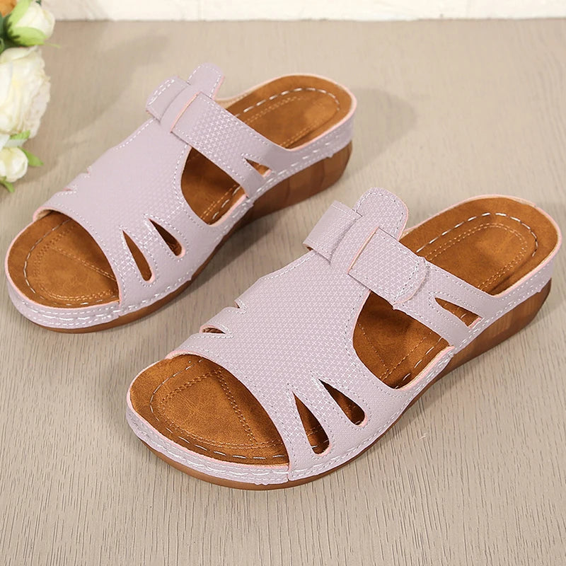 Emily™ – Sandales Orthopédiques Ouvertes en Cuir Véritable