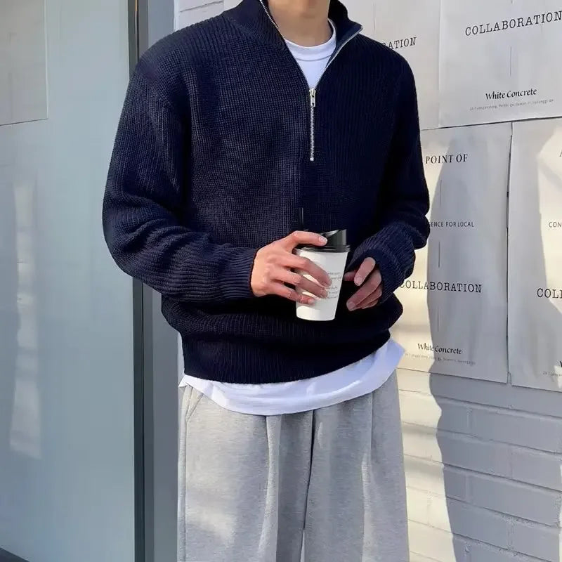 Adrien™ – Pull zippé côtelé