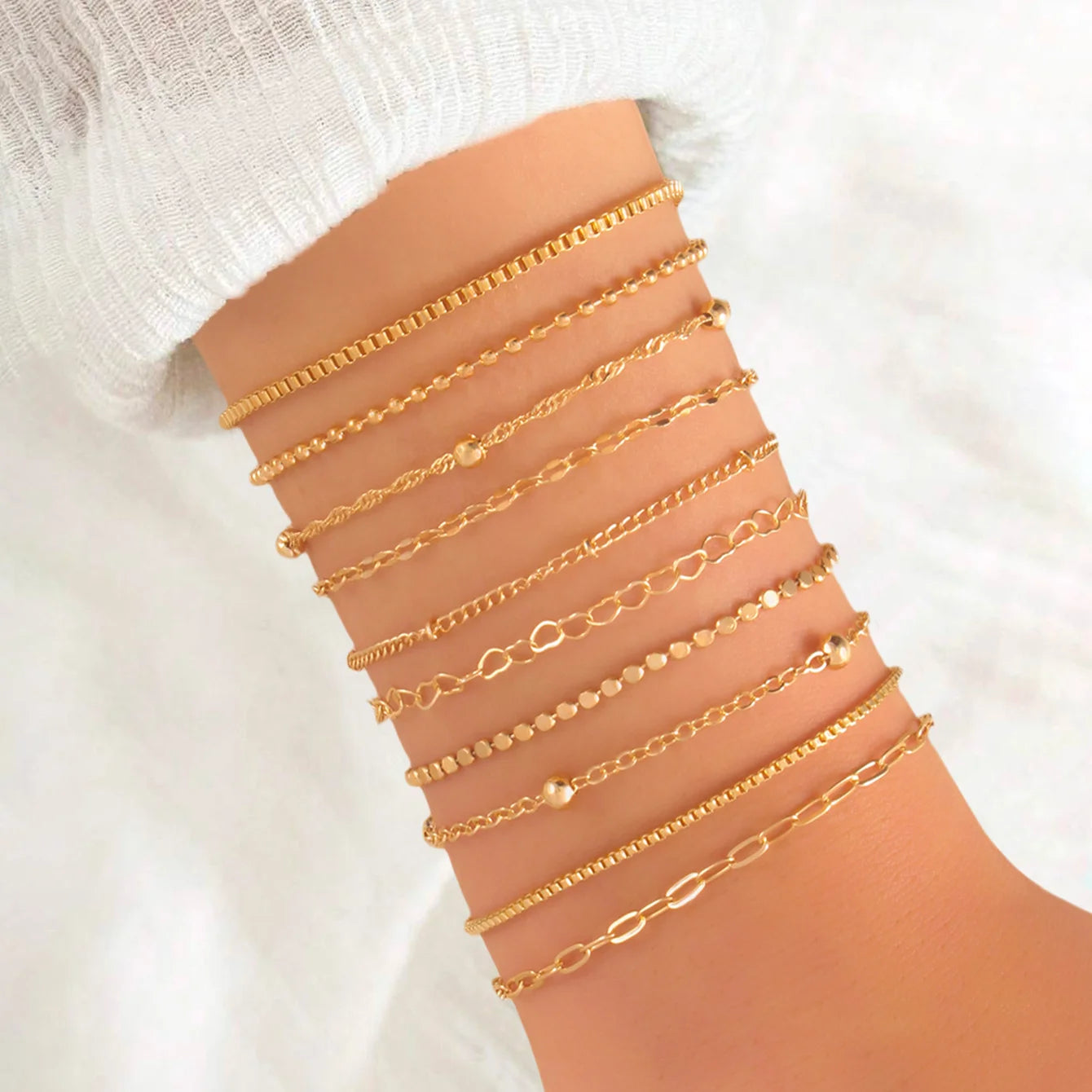Aurélia™ – 10 Bracelets dorés à la feuille d’or, résistants à l’eau