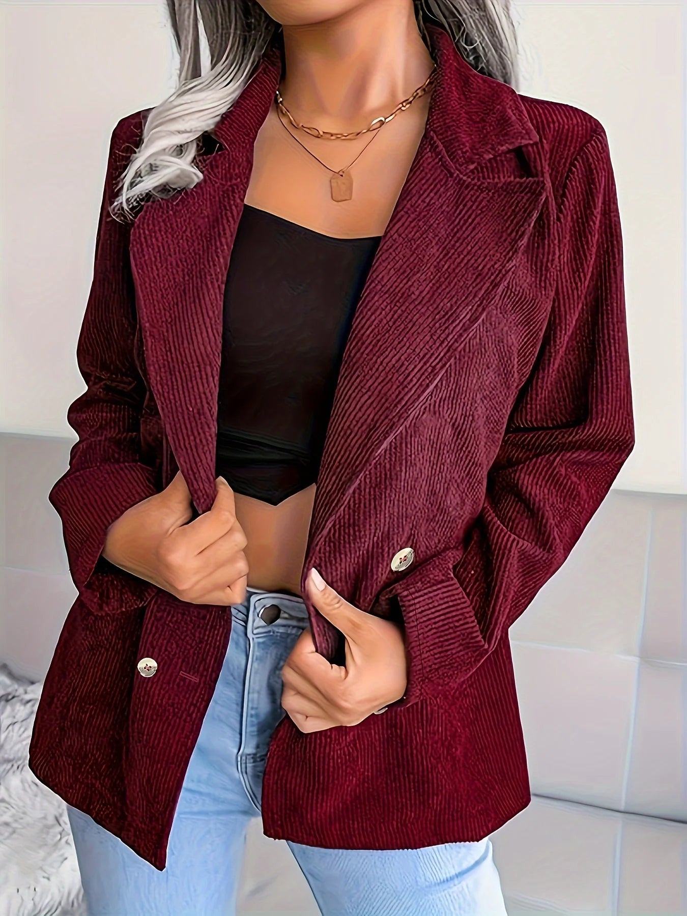 Clara™ – Blazer en velours côtelé