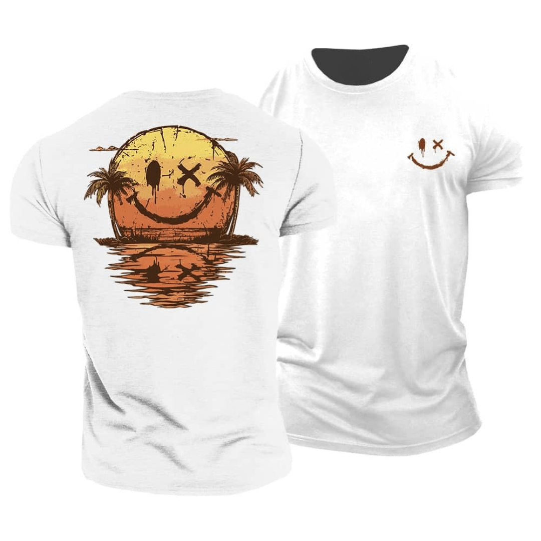 T-shirt Smiley d’été – Détente, soleil et touche décalée