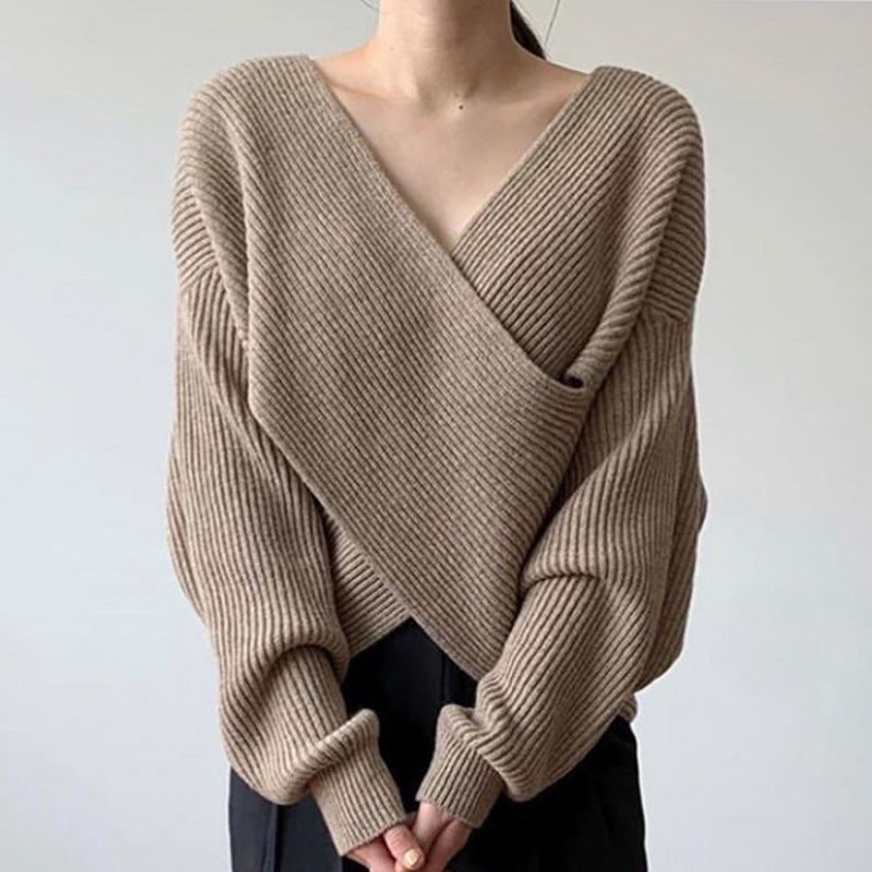 Lenoir™ | Pull en tricot croisé chic