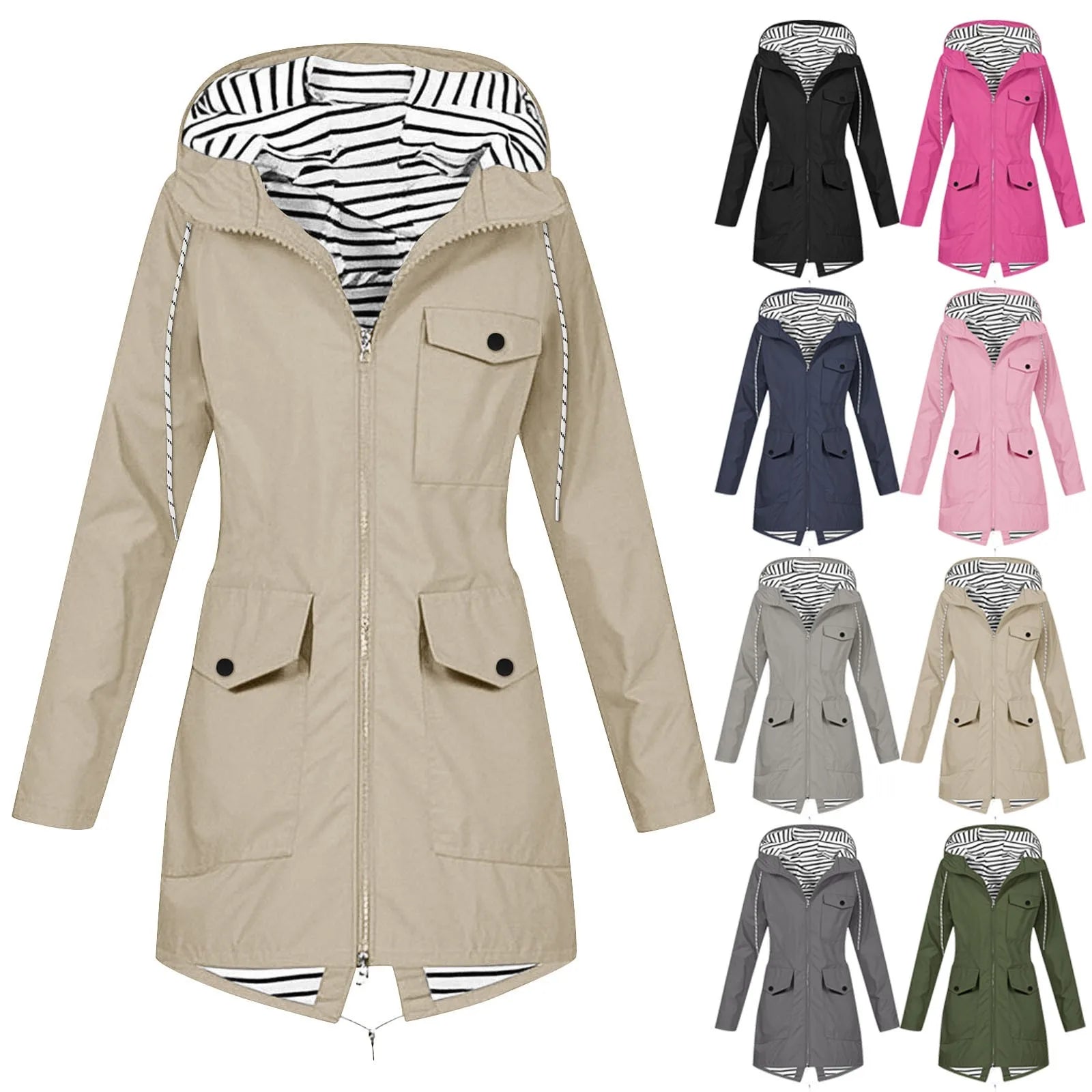 Élodie™ – Veste de Pluie Élégante à Capuche