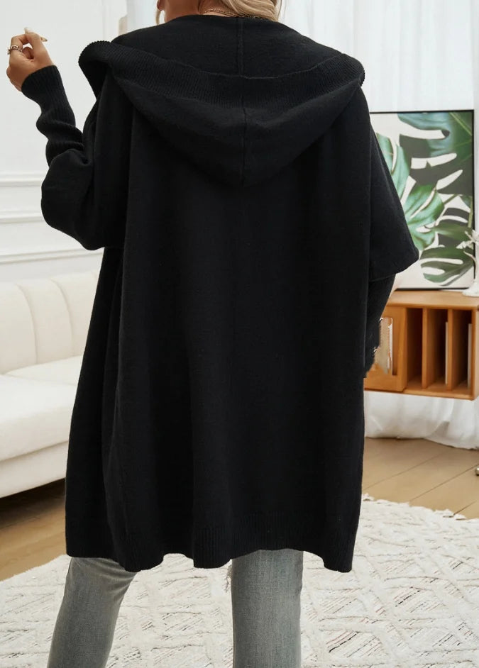 Noémie™ – Manteau-cardigan en maille douce à capuche