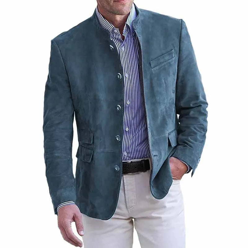 Henri™ – Blazer en suédine rétro, élégance masculine intemporelle