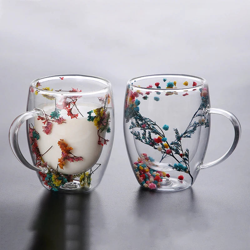 Élise™ – Tasse fleurie en verre soufflé