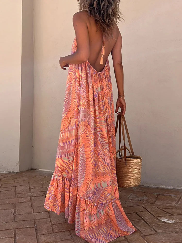 Sofia™ – Robe Longue Dos Nu d’Été