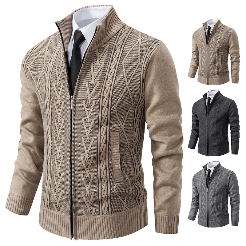 Théodore™ – Cardigan zippé en maille torsadée