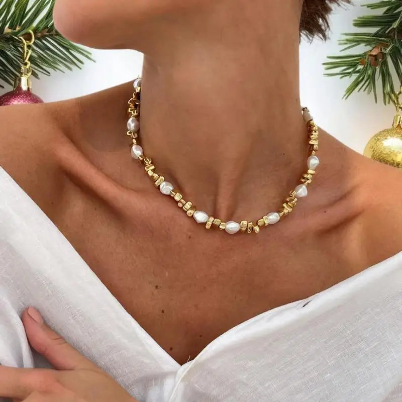 Alma™ – Collier perlé doré