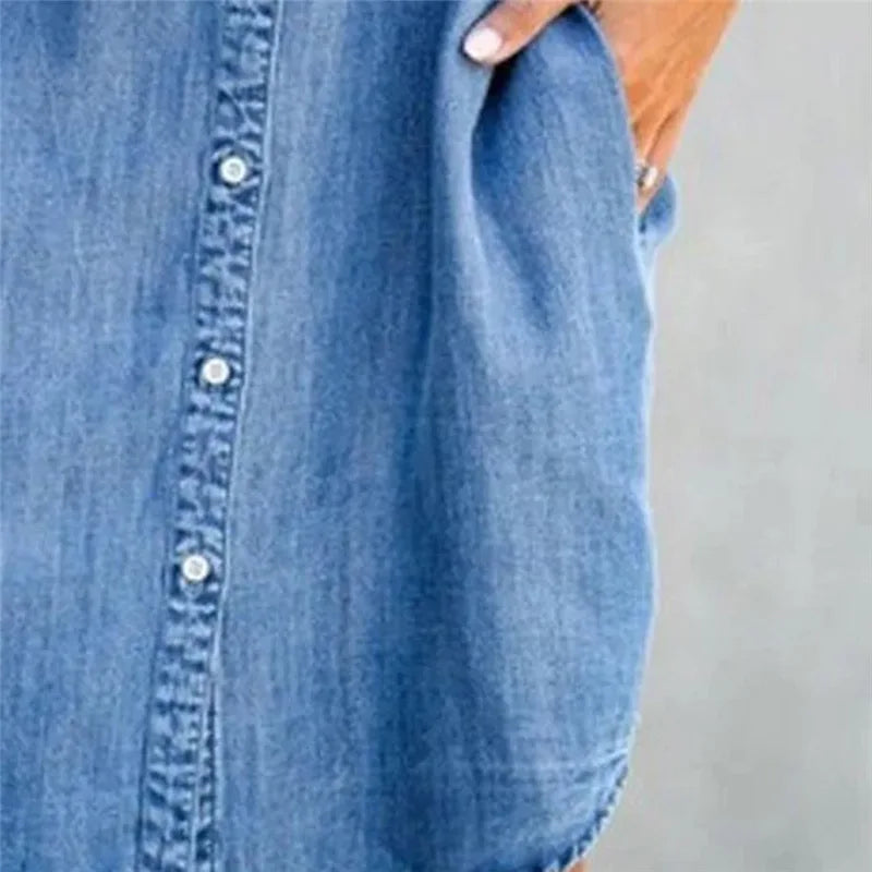 Robe Chemise en Jean Harper – Élégante, Pratique, et Prête pour Tout