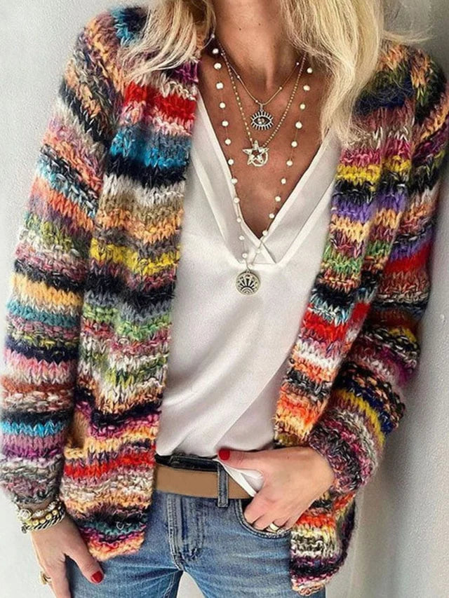 Gilet rayé multicolore pour femme – De la couleur, du confort, du style