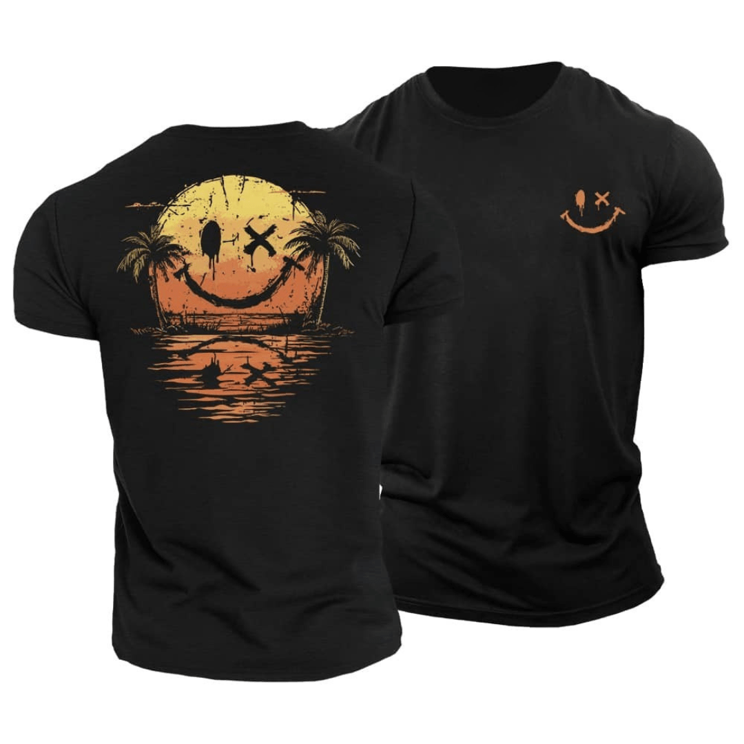 T-shirt Smiley d’été – Détente, soleil et touche décalée